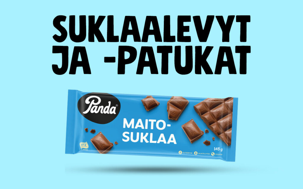 Panda suklaalevyt ja -patukat