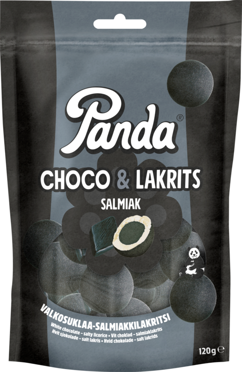 Panda Choco & Lakrits Salmiakki 120 g